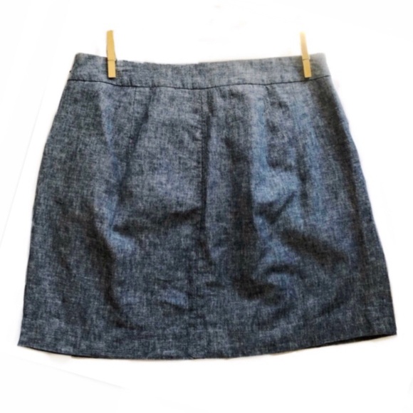 The Limited Blue Linen Chambray Mini Skirt size 6 - Picture 9 of 16
